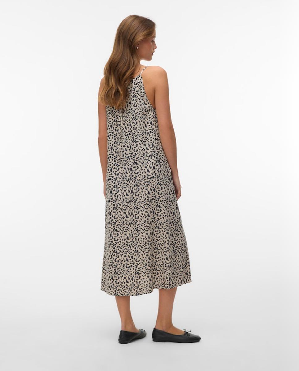 Vestido Comprido em Linho Multicolor-4