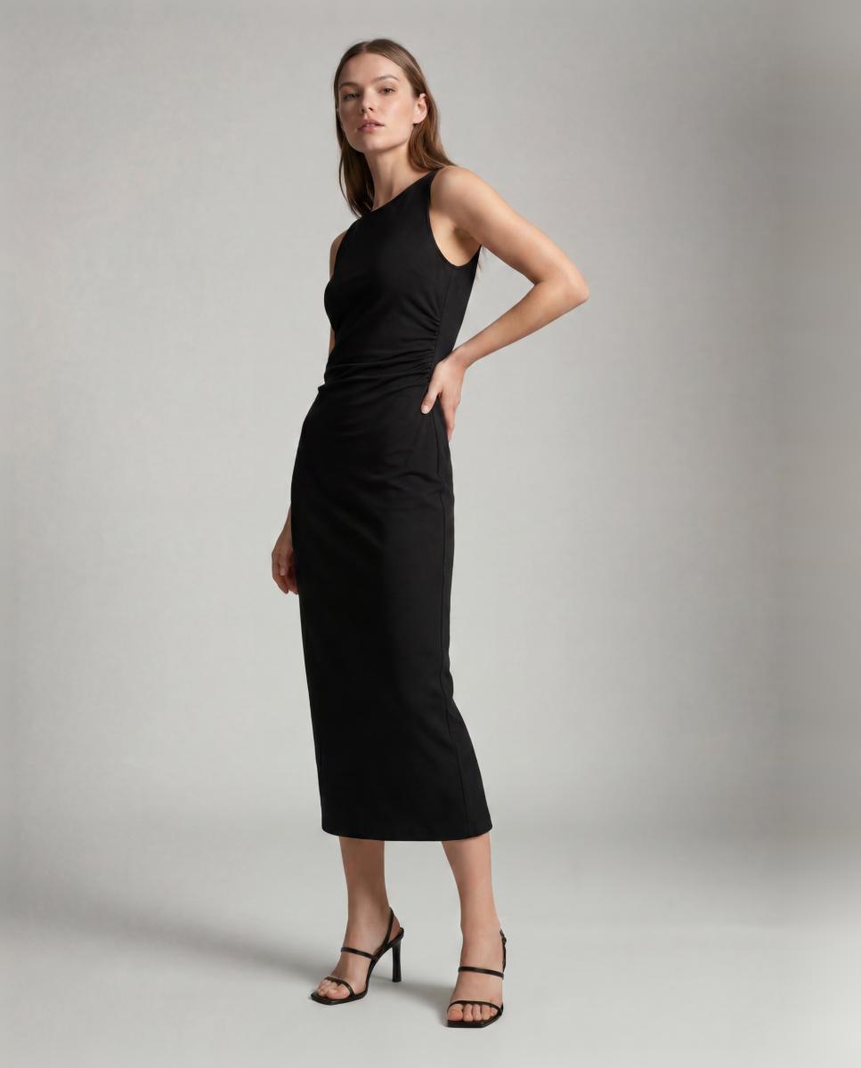 Vero Moda - Vestido largo con costuras fruncidas.