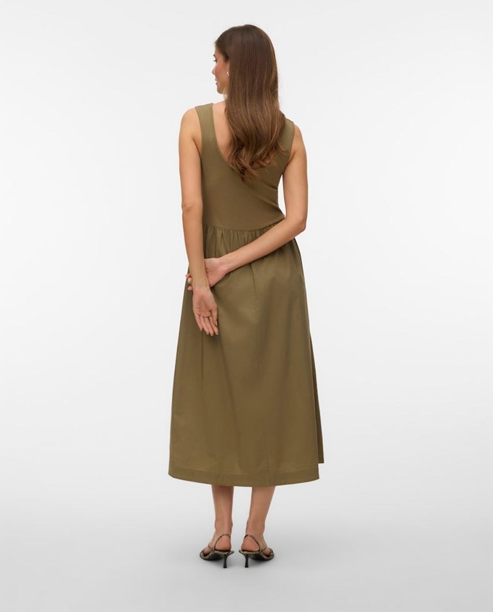 Vestido Comprido com Manga à Cava Verde-claro-2