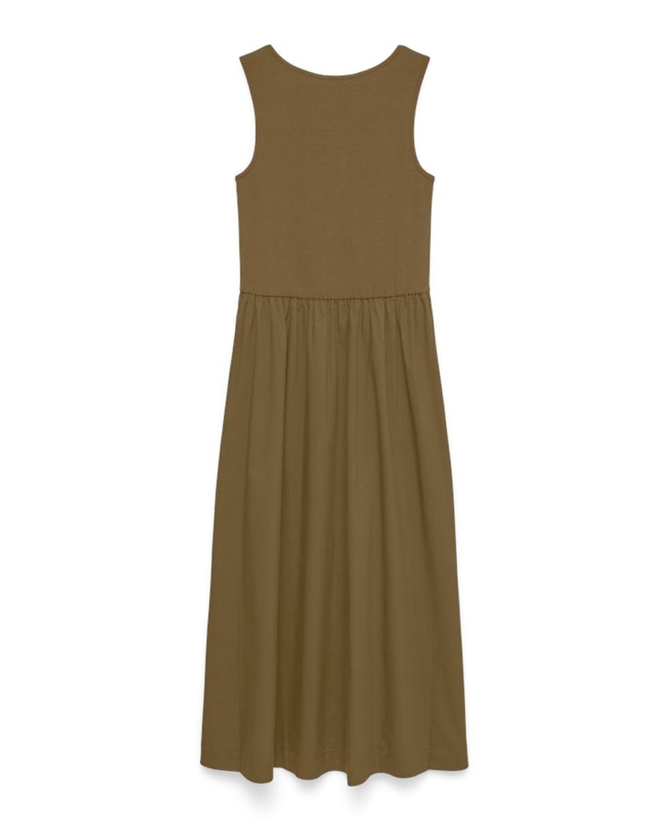 Vestido Comprido com Manga à Cava Verde-claro-5