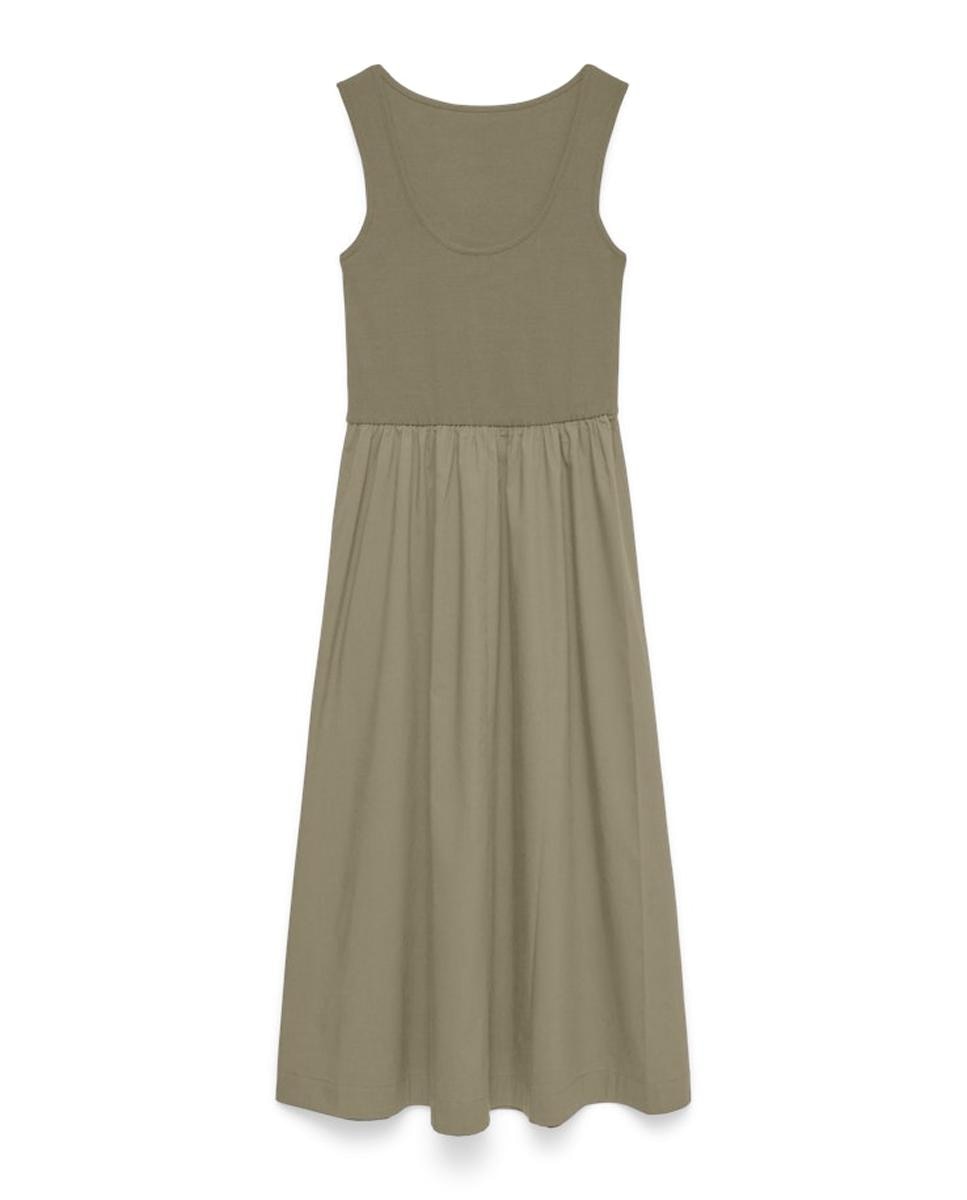 Vestido Comprido com Manga à Cava Verde-claro-6