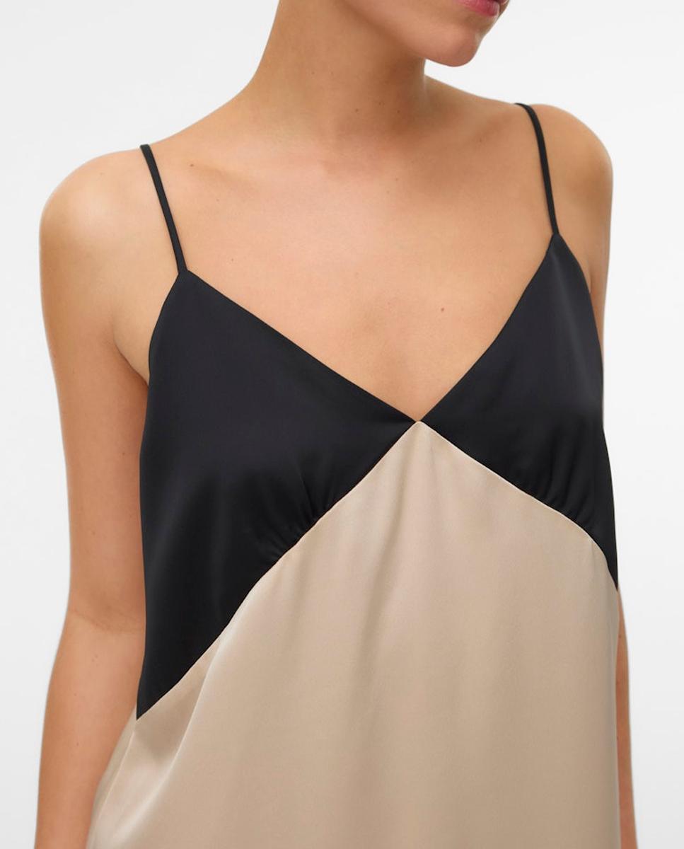 Vestido largo tejido satinado - Vero Moda - Blanco hielo Blanco hielo-2