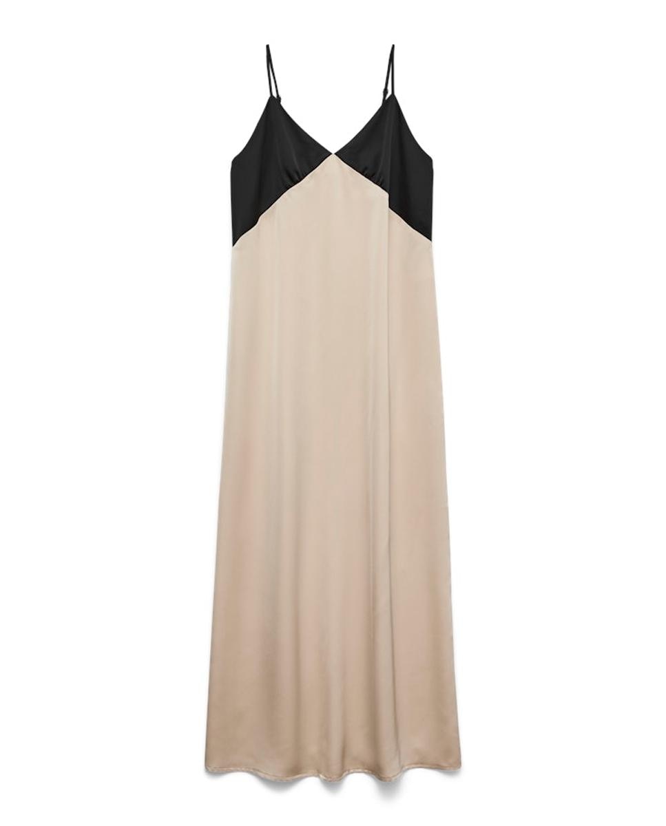 Vestido largo tejido satinado - Vero Moda - Blanco hielo Blanco hielo-5