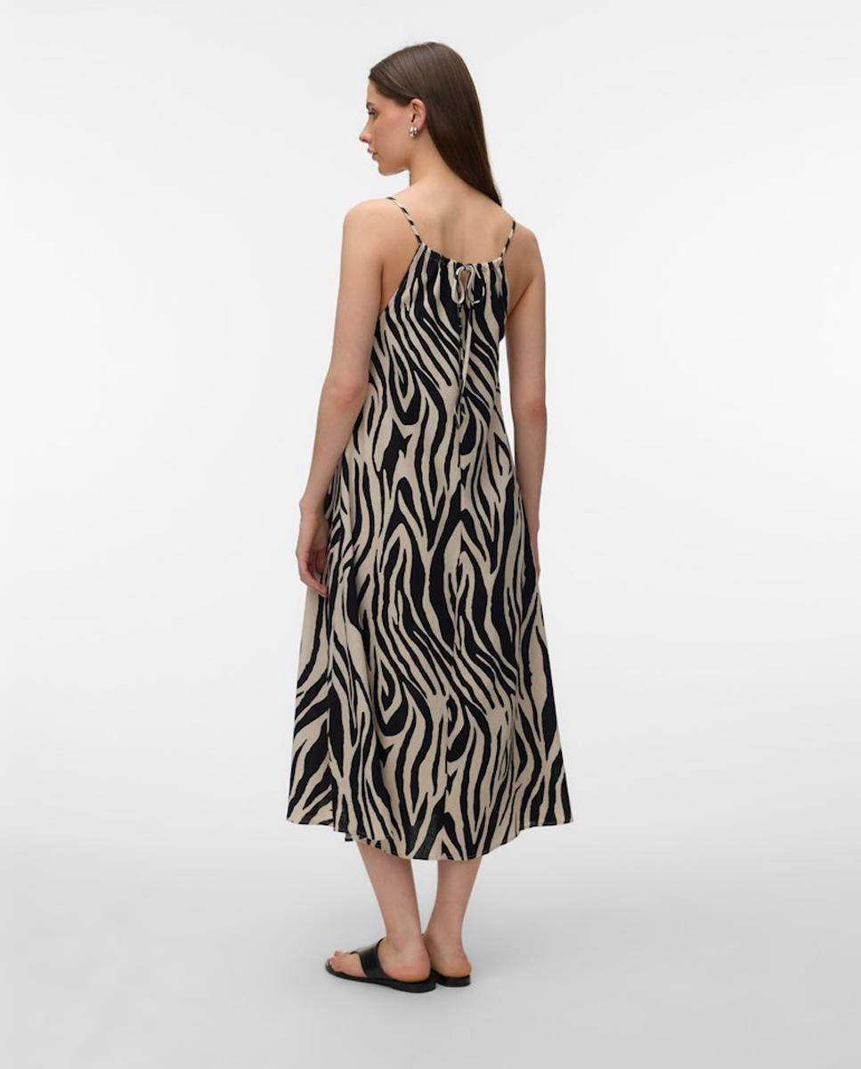 Vestido Comprido em Linho Natural-4
