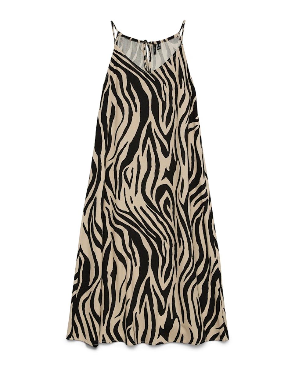 Vestido Comprido em Linho Natural-5