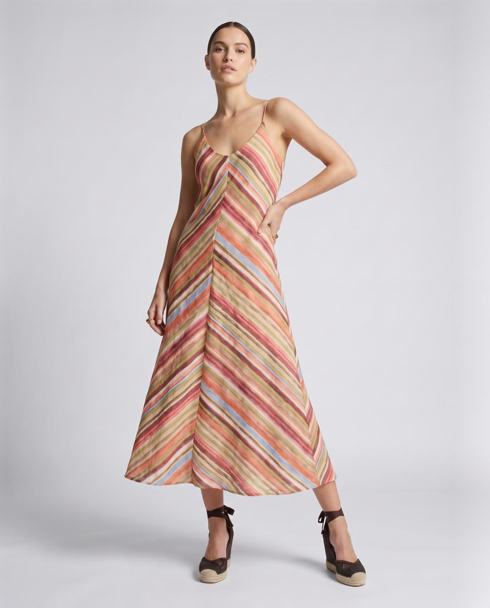 Vero Moda - Vestido largo estampado asimétrico.