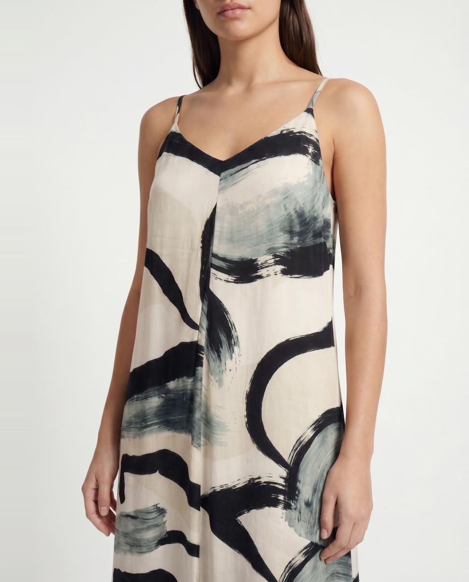 Vestido comprido de alças Branco-3