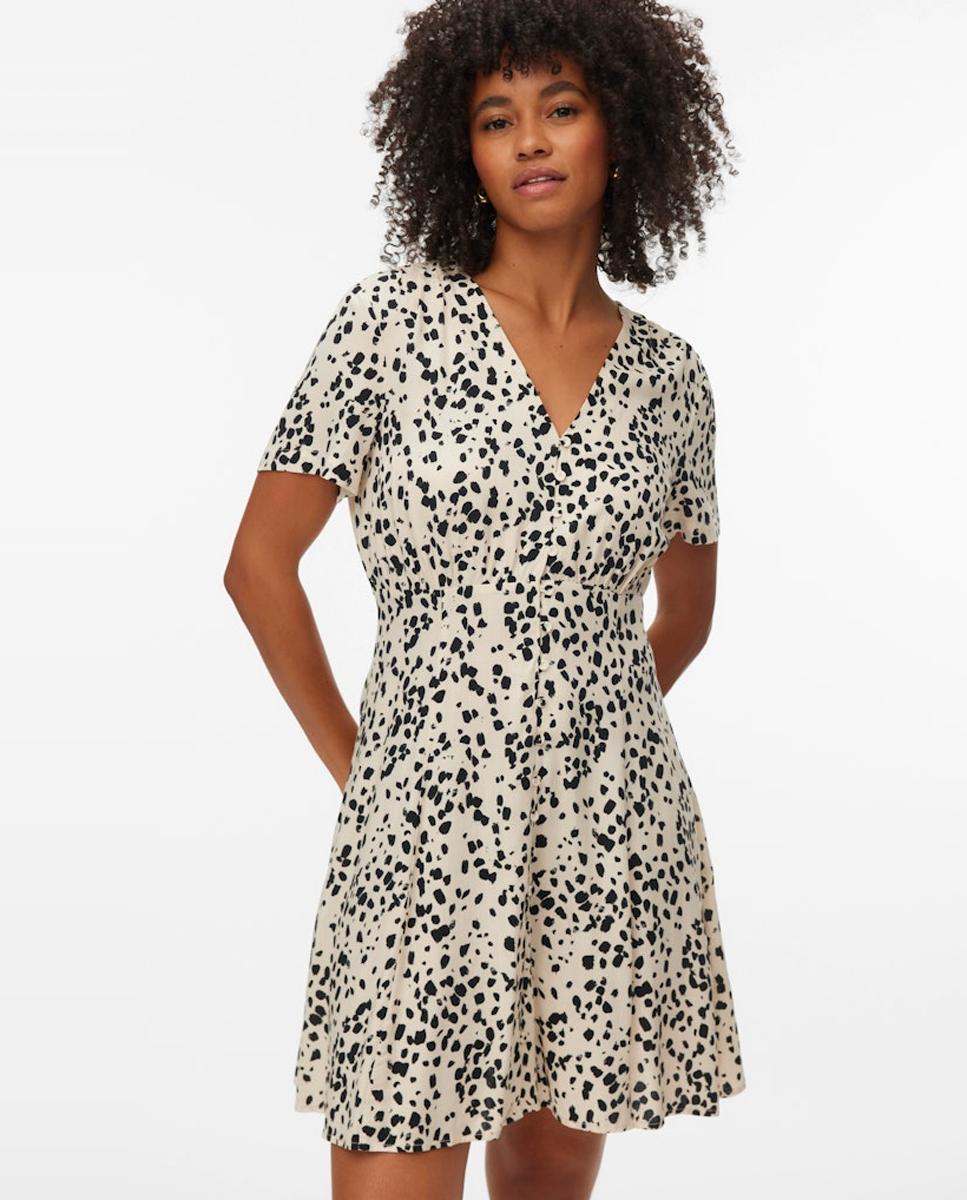 Vestido curto estampado Branco-2