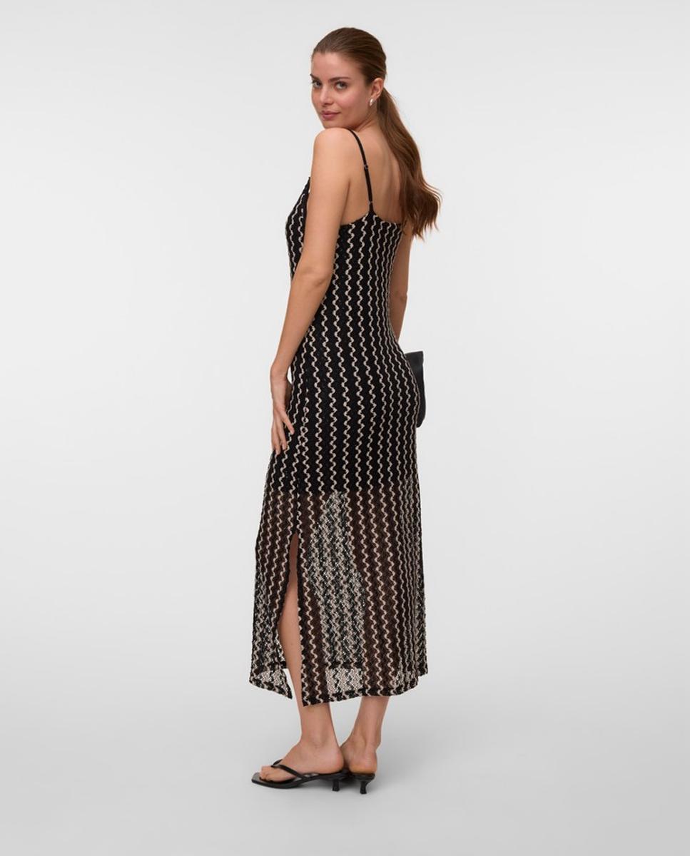 Vestido Comprido com Crochet Preto-4