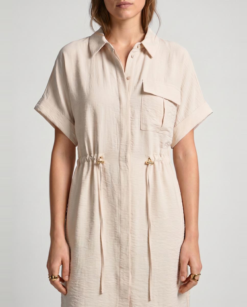 Vestido curto com botões Branco-2