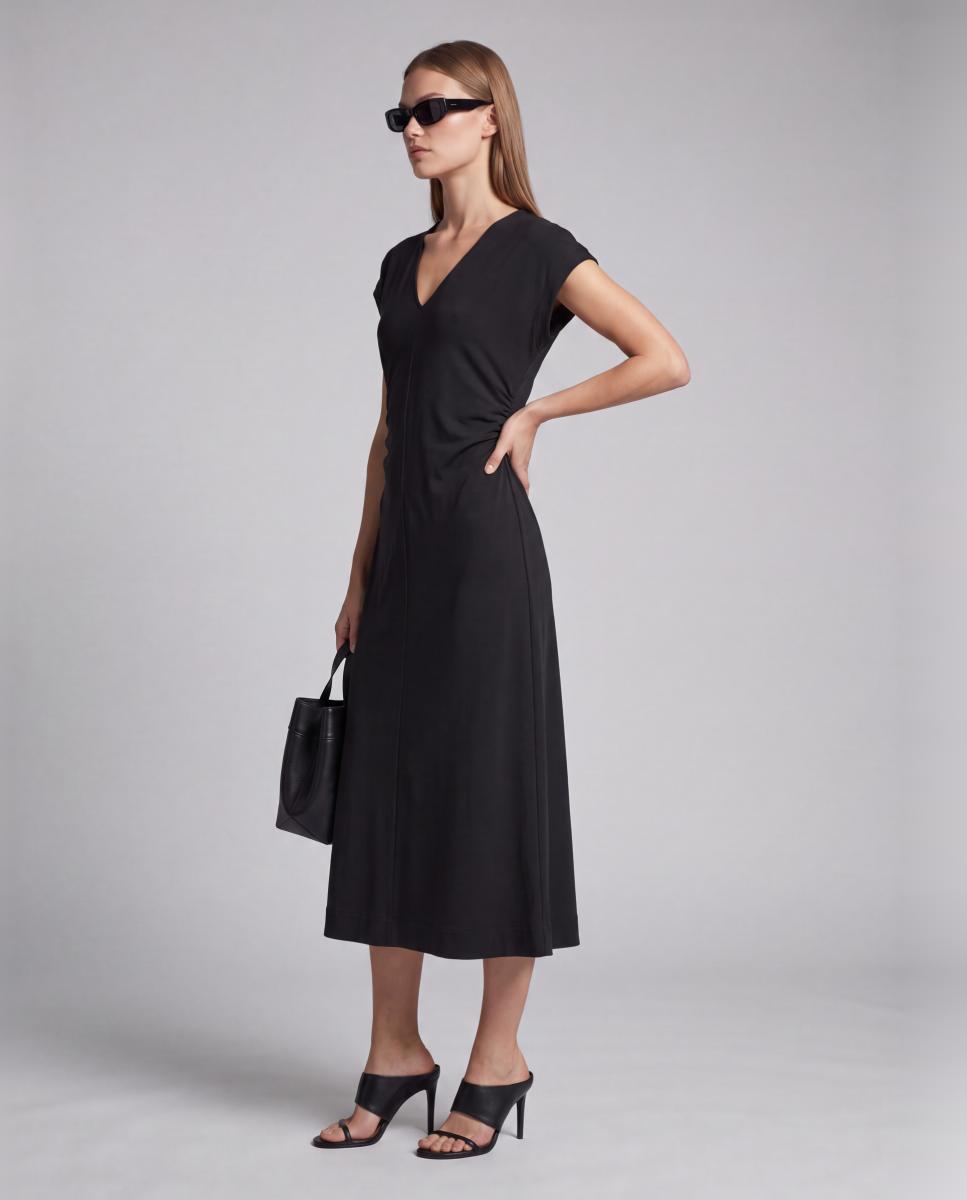 Vestido largo cuello pico - Vero Moda - Negro Negro-5