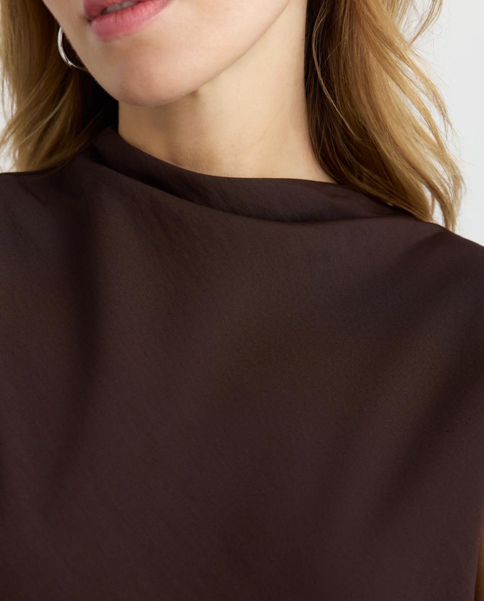Vestido largo asimetrico de mujer - Vero Moda - Marrón oscuro Marrón oscuro-2