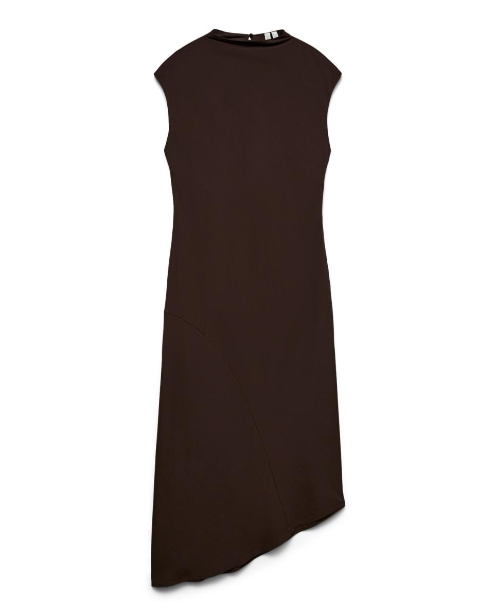 Vestido largo asimetrico de mujer - Vero Moda - Marrón oscuro Marrón oscuro-5