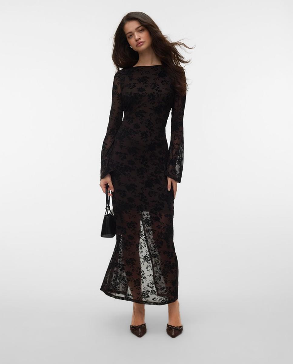 Imagem 0 de Vestido Comprido Semitransparente com Estampado