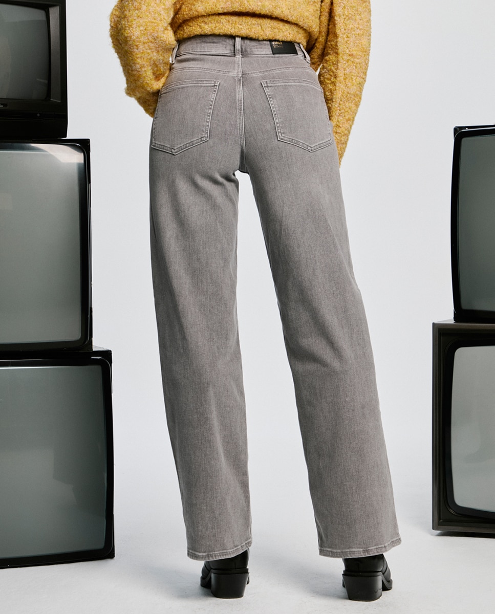 Jeans Largas Cinzento-3