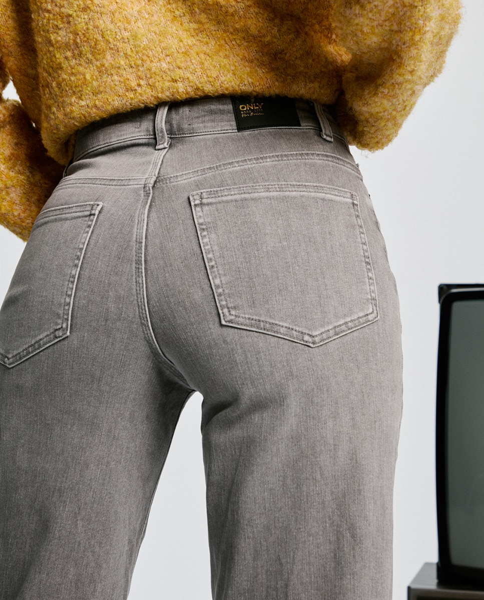 Jeans Largas Cinzento-8