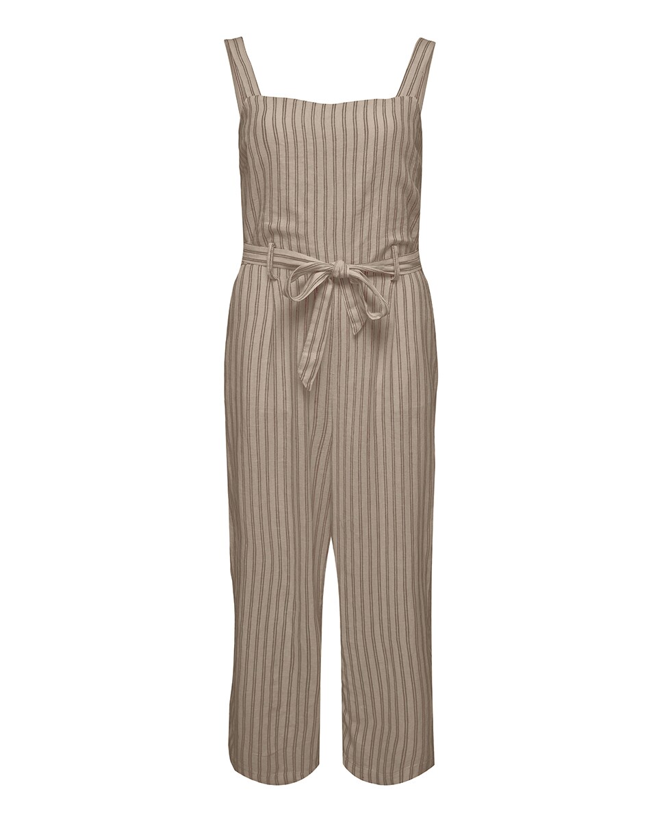 Macacão de alças com tecido fluido Lã-3