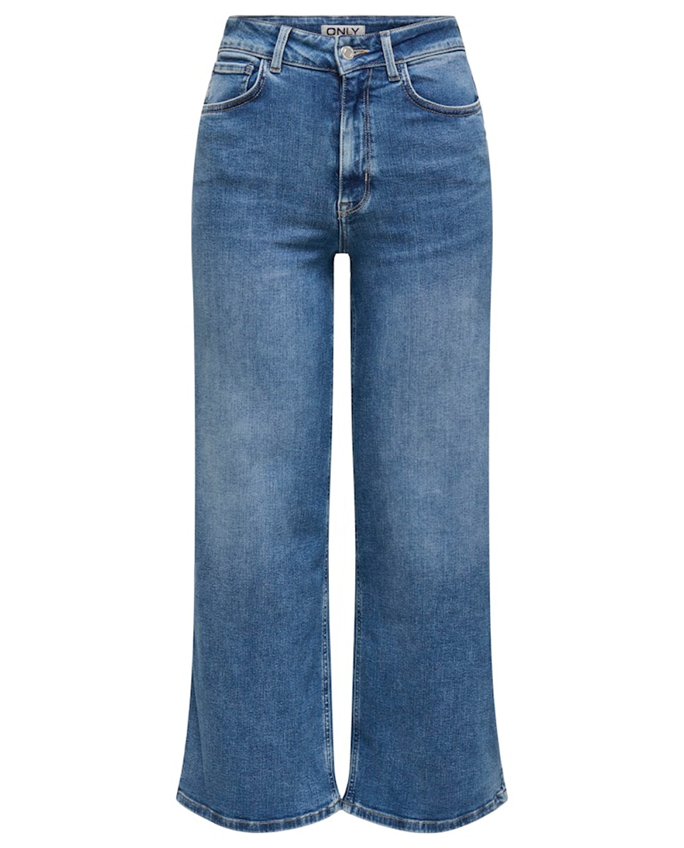Jeans Wide Leg com Cintura Subida Azul-5