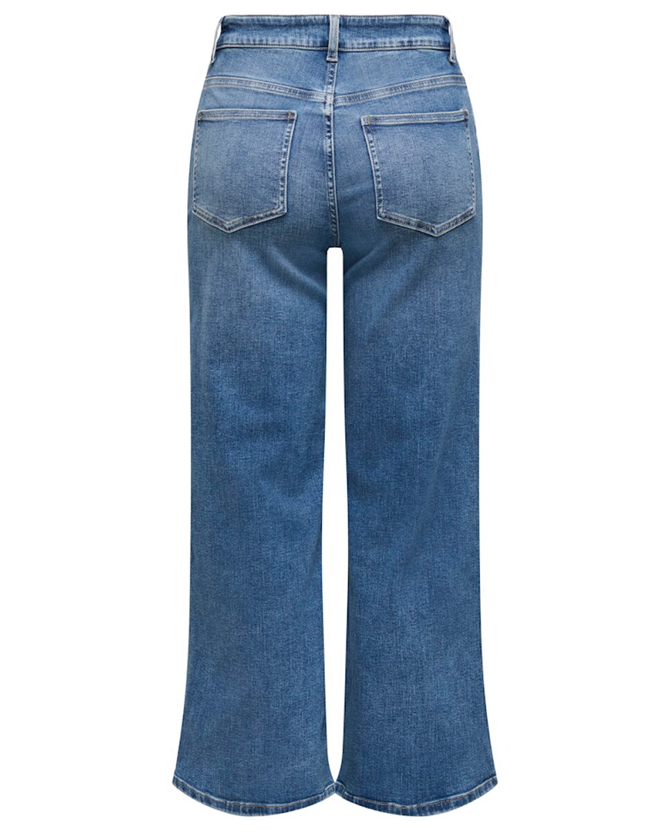 Jeans Wide Leg com Cintura Subida Azul-6