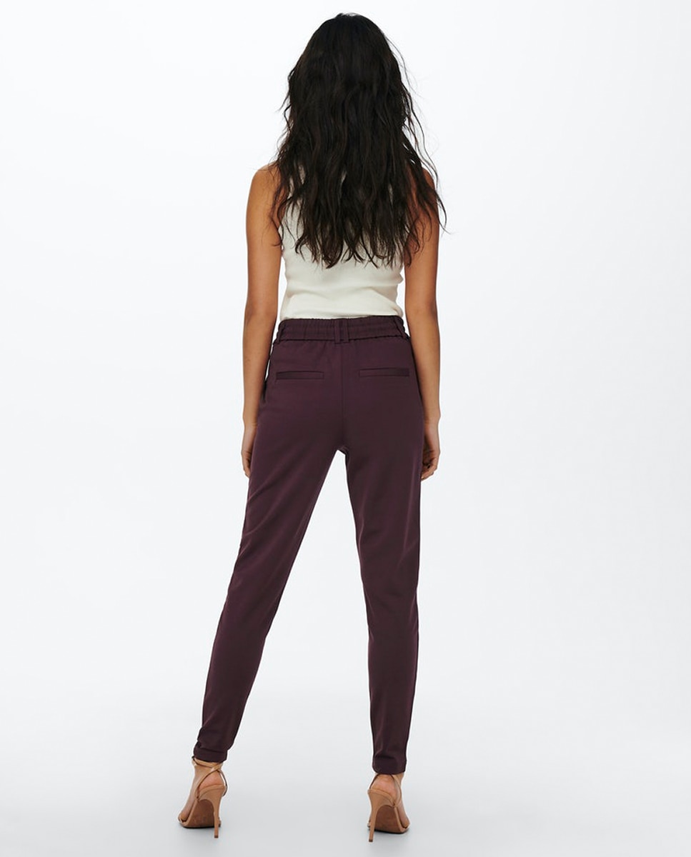 Pantalón de mujer con cordón - Only - Rojo Rojo-2