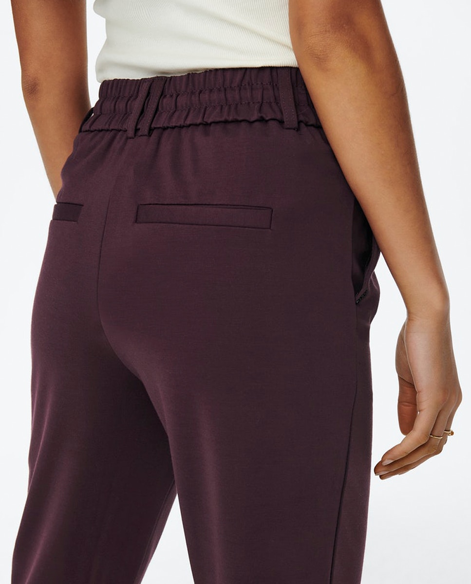 Pantalón de mujer con cordón - Only - Rojo Rojo-3