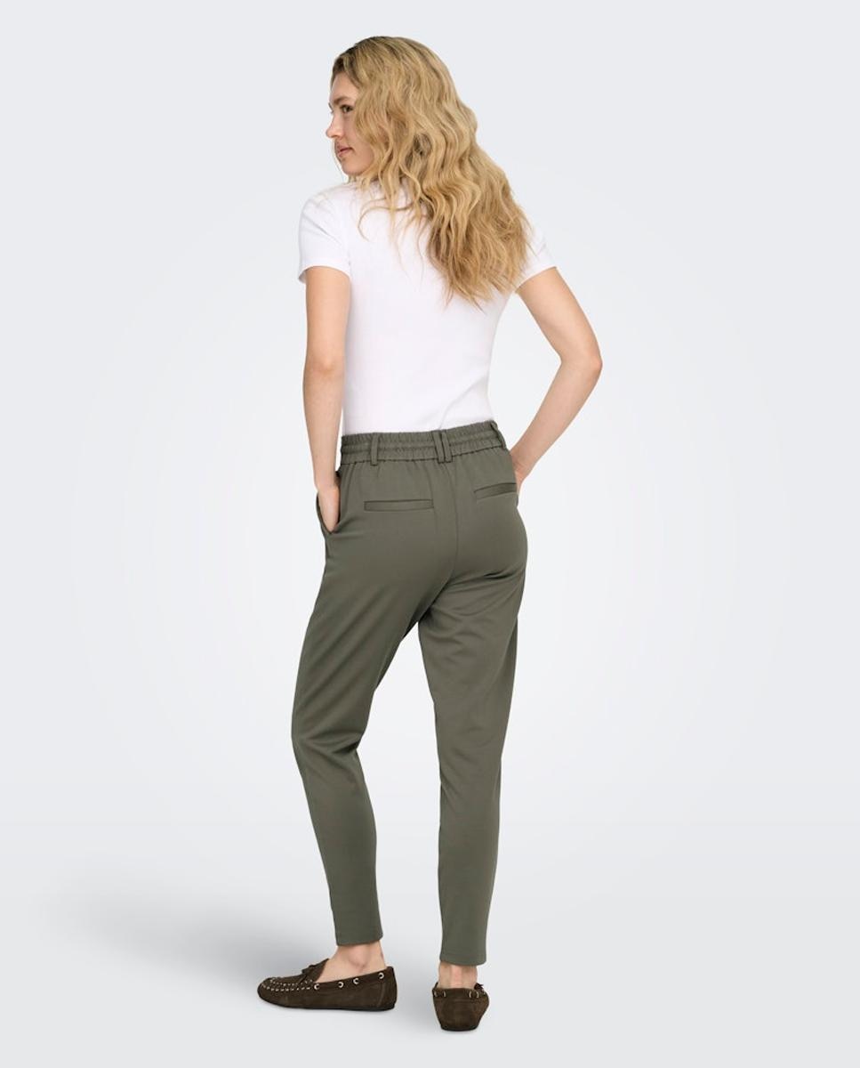 Pantalón de mujer con cordón - Only - Verde oscuro Verde oscuro-3