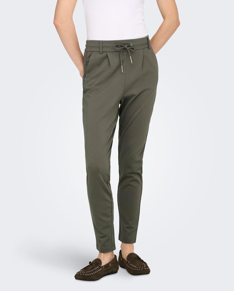 Pantalón de mujer con cordón - Only - Verde oscuro Verde oscuro-4