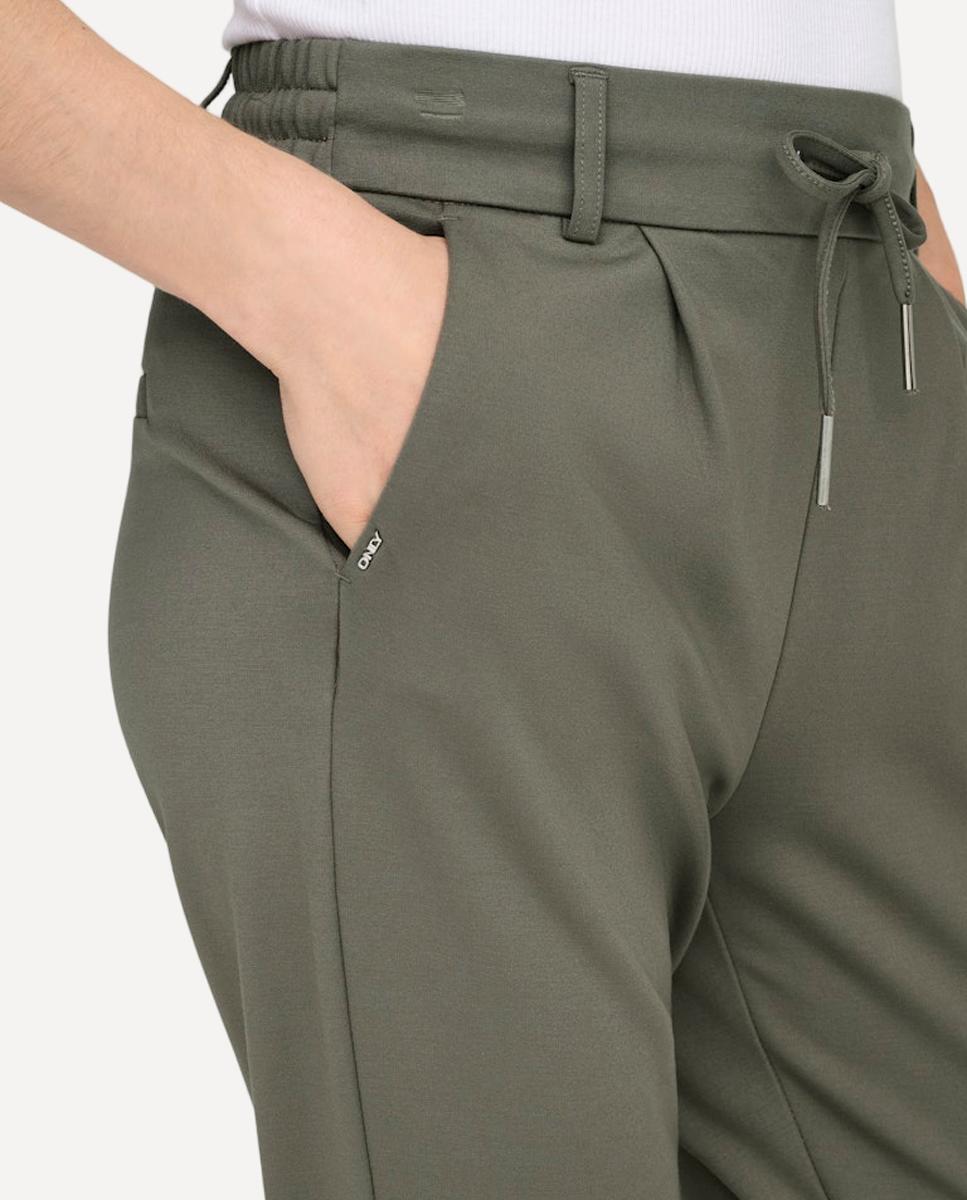 Pantalón de mujer con cordón - Only - Verde oscuro Verde oscuro-5