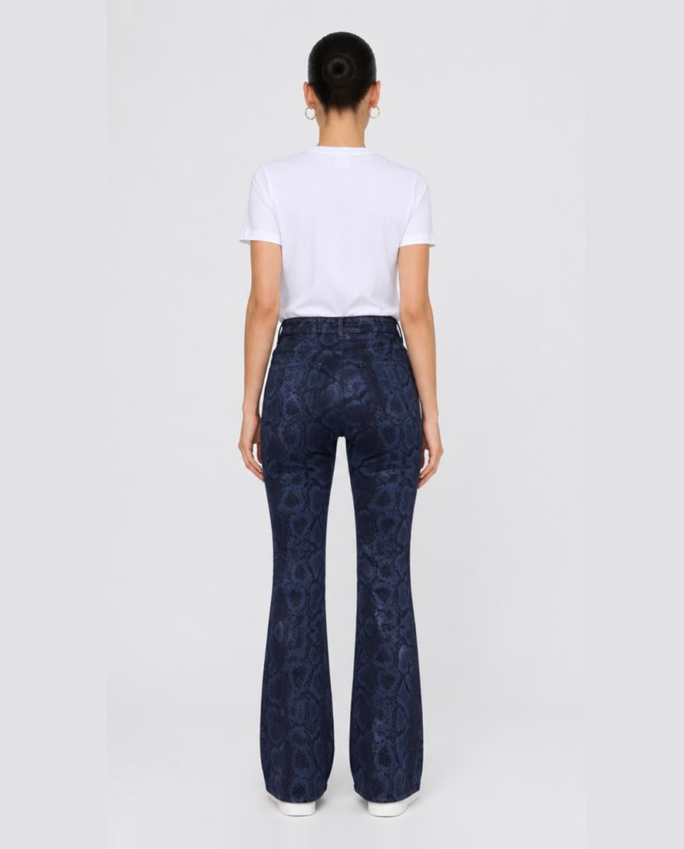 Jeans com Estampado Azul-2