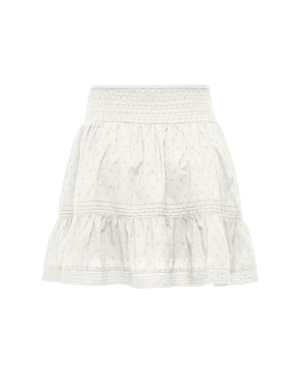 Saia-Calça Curta com Folhos Branco-2