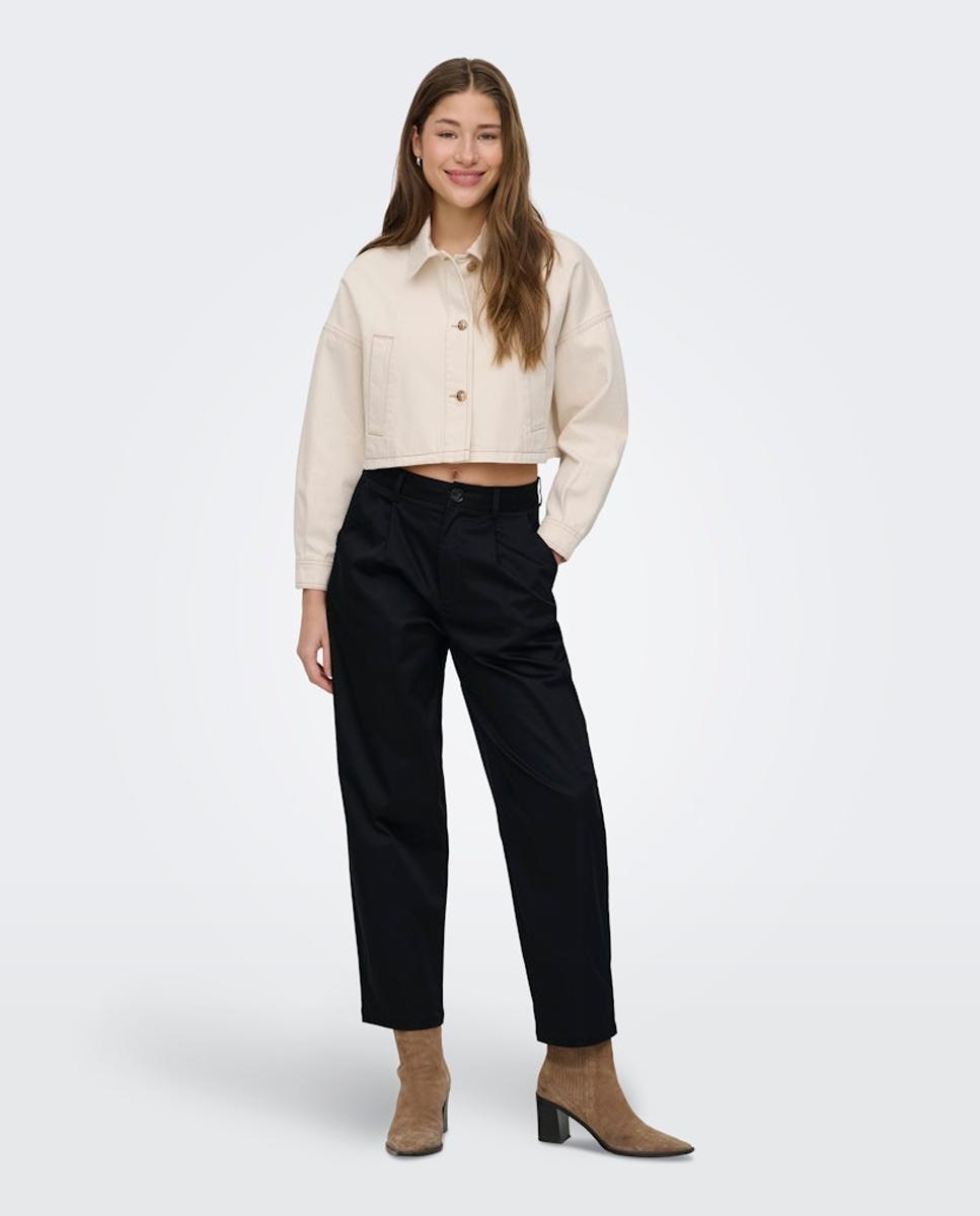 Only - Pantalón chino de mujer de tiro alto y corte barrel.