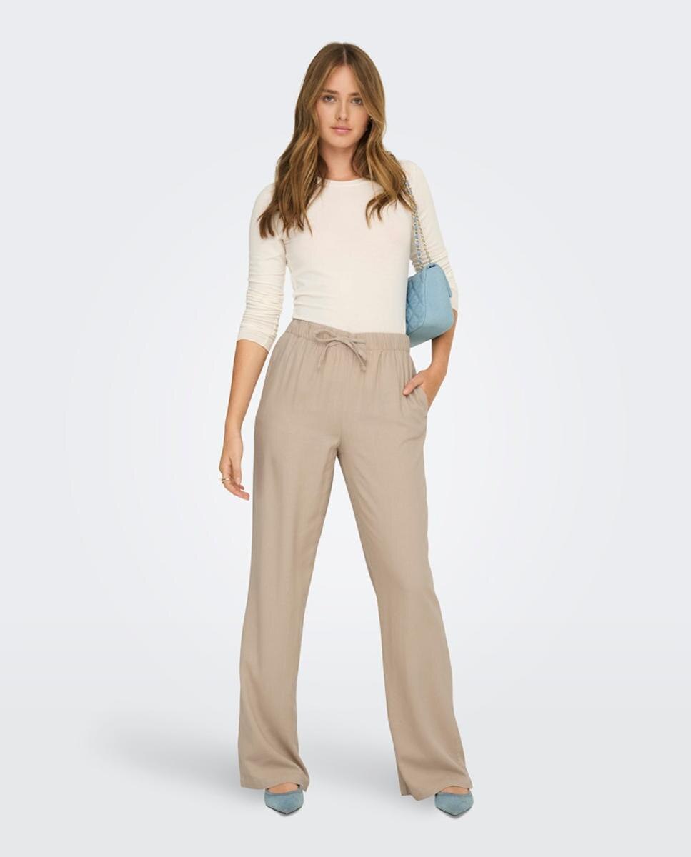 Only - Pantalón ancho de mujer de tiro medio.