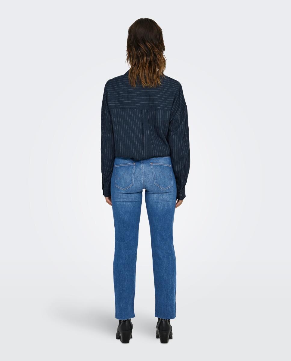 Jeans à boca de sino Azul-2