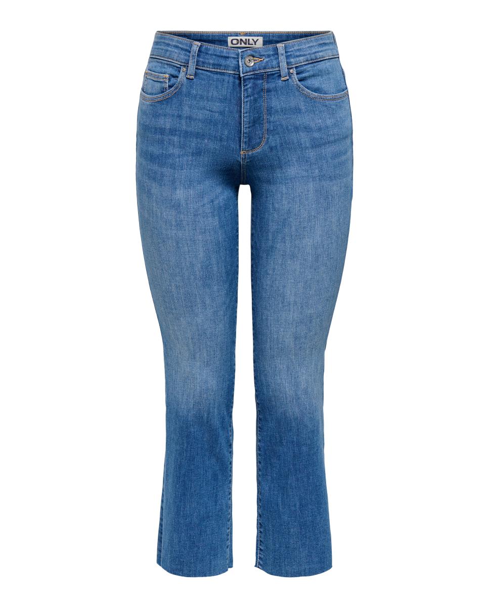 Jeans à boca de sino Azul-4