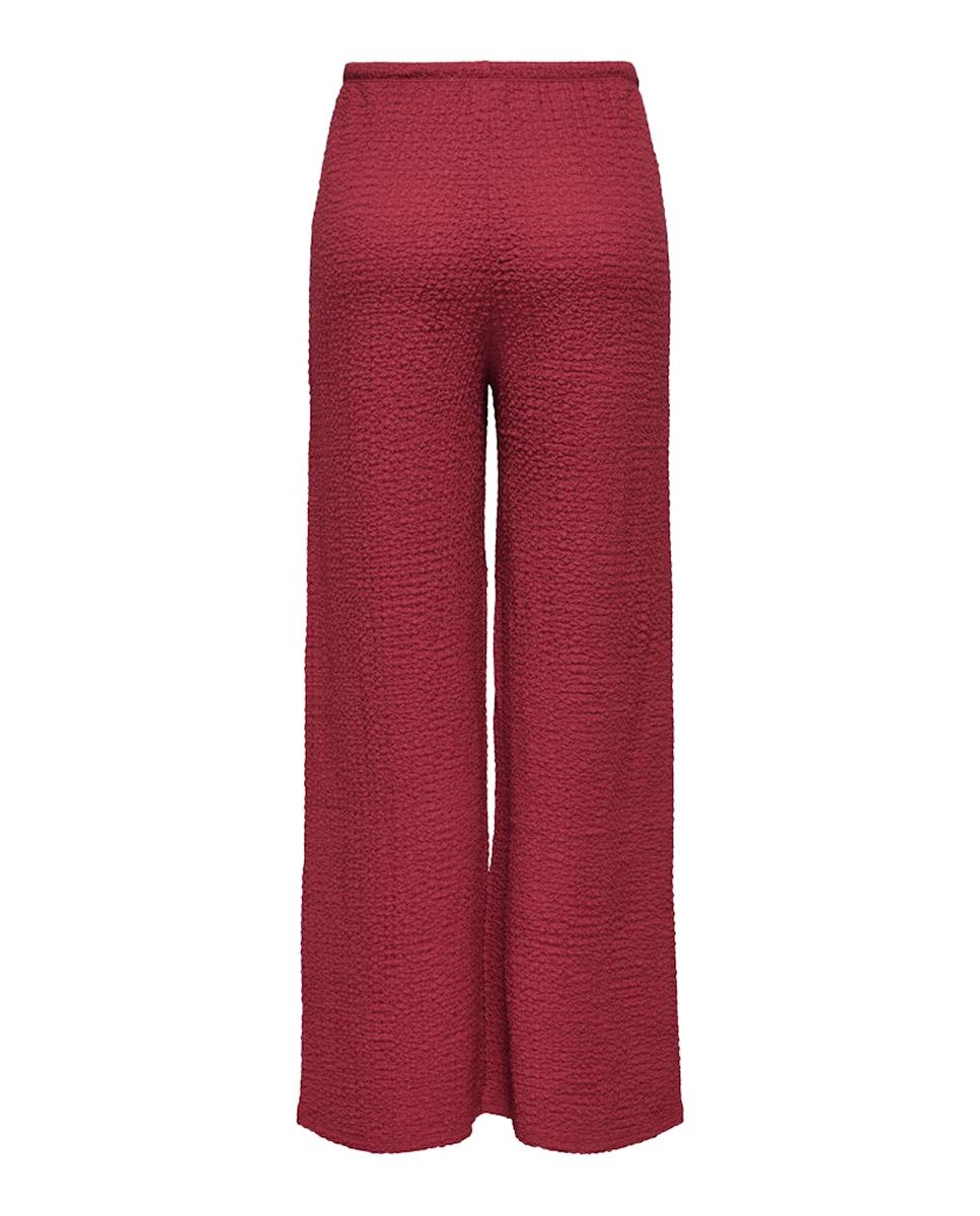 Calças largas de cintura subida Vermelho/Grená-6