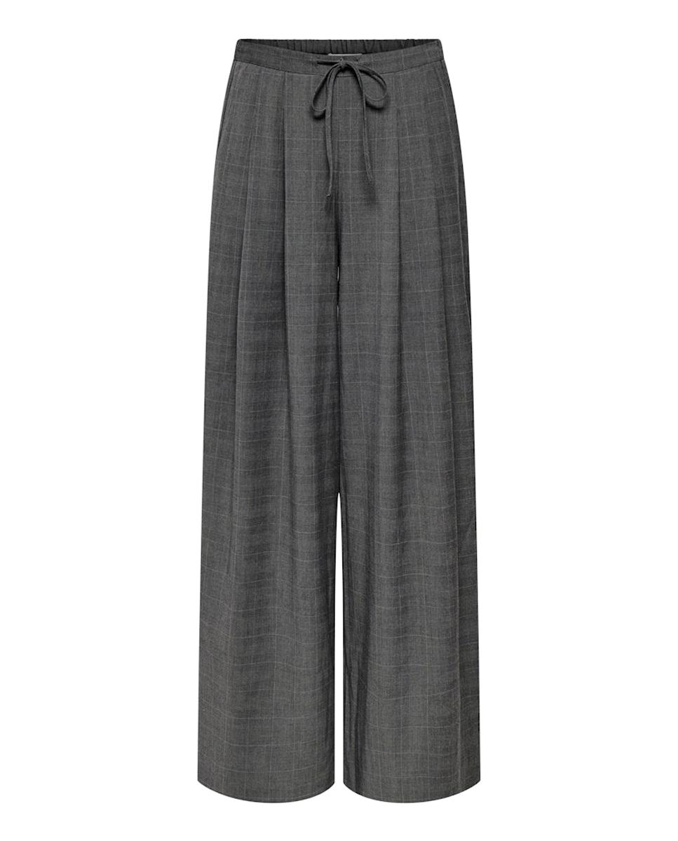 Pantalón de mujer wide leg de tiro alto - Only - Gris oscuro Gris oscuro-3