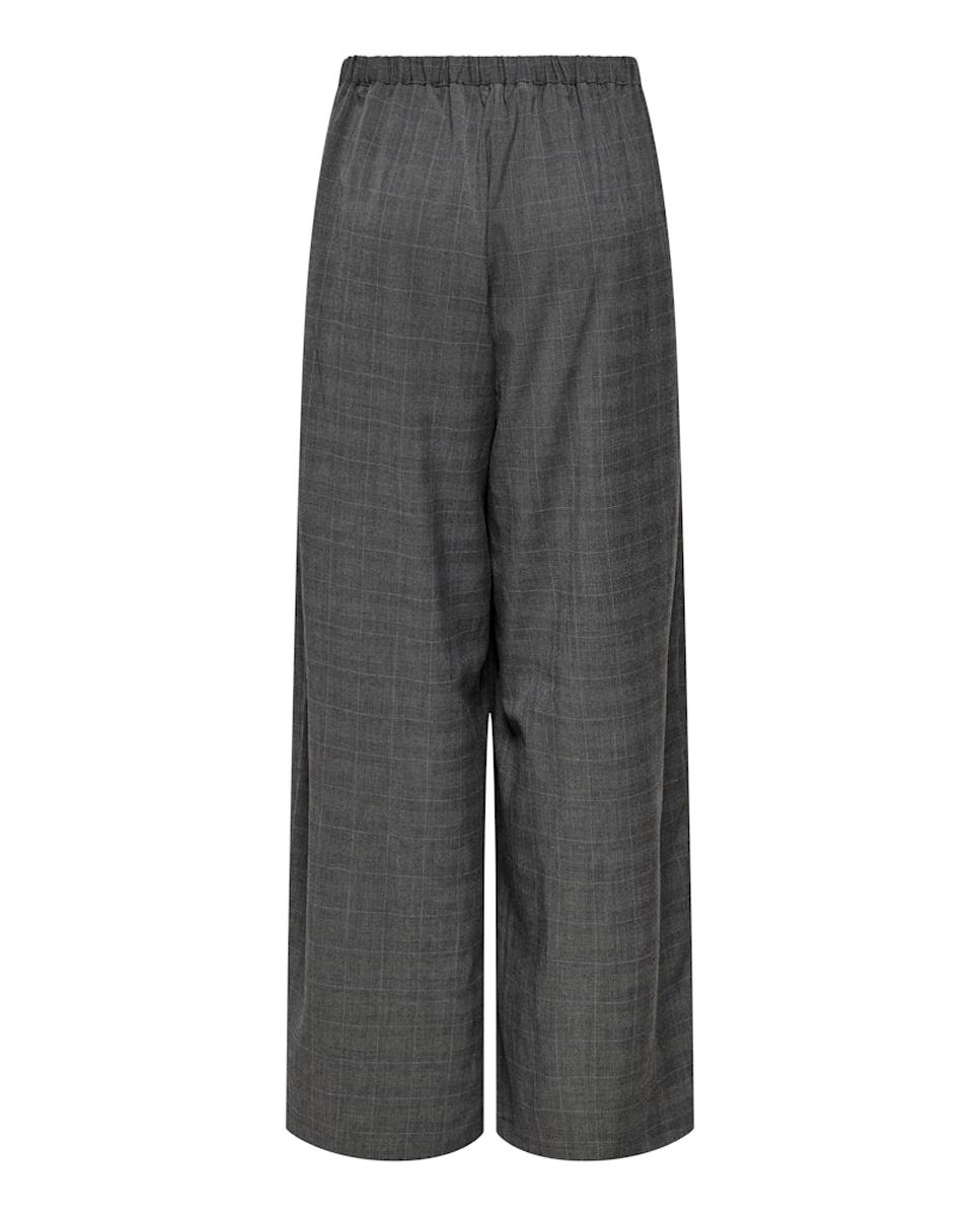 Pantalón de mujer wide leg de tiro alto - Only - Gris oscuro Gris oscuro-4