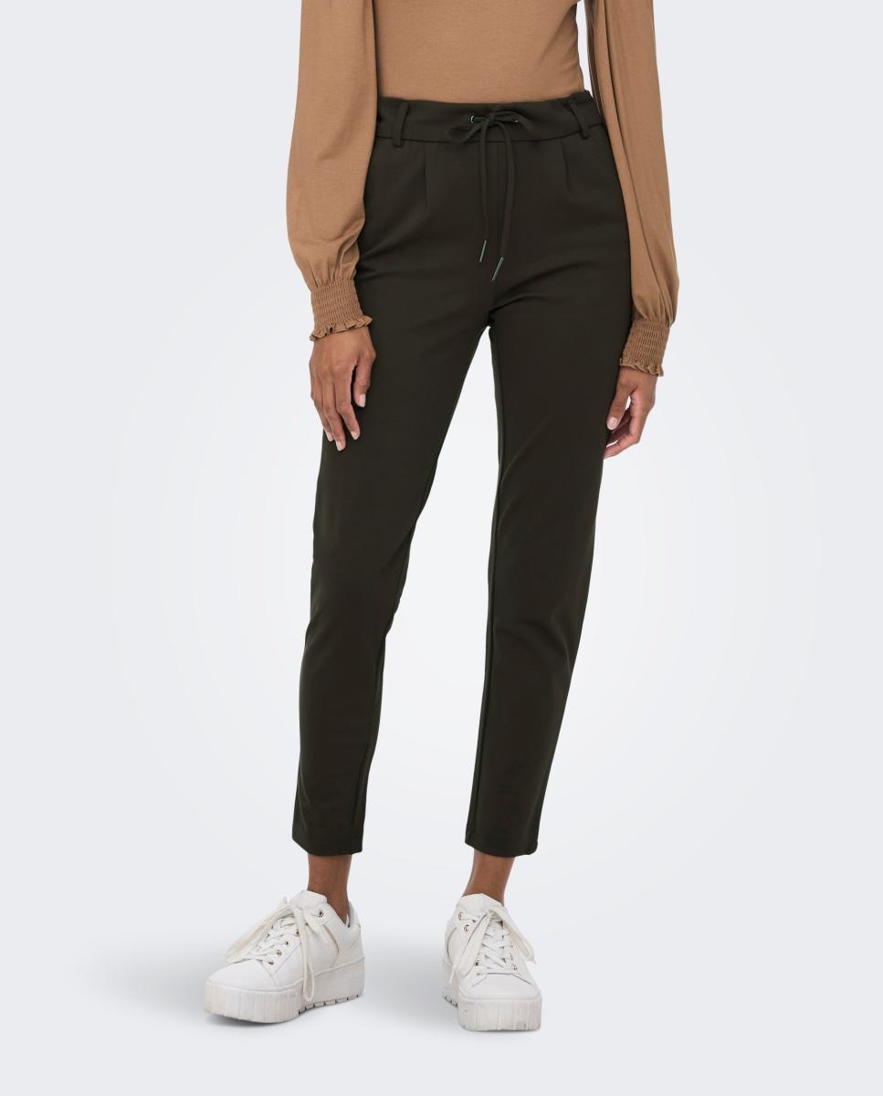 Pantalón de mujer con cordón - Only - Marrón oscuro Marrón oscuro-3