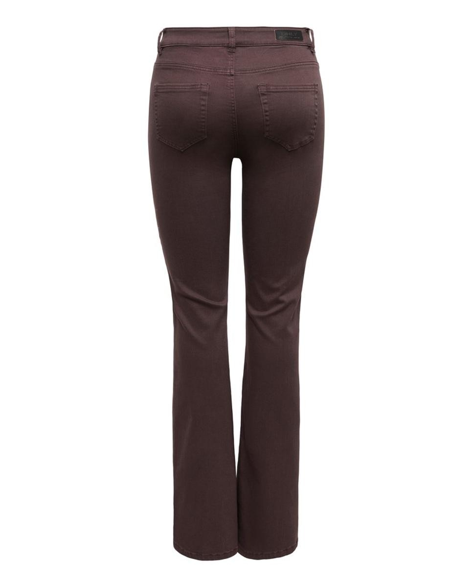Pantalón de mujer campana de cintura media - Only - Marrón Marrón-5