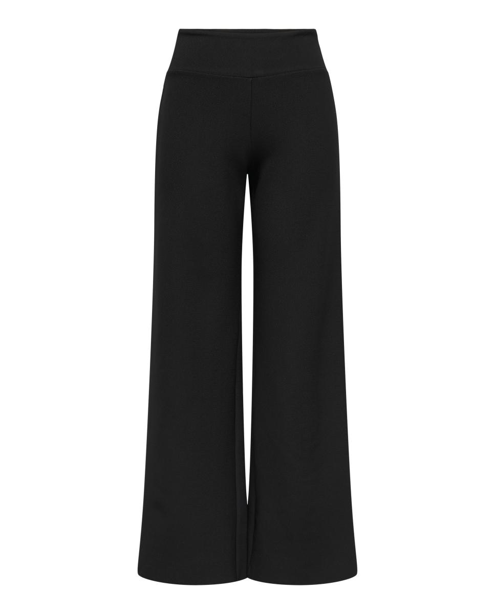 Pantalón de mujer wide leg con cintura elástica - Only - Negro Negro-4