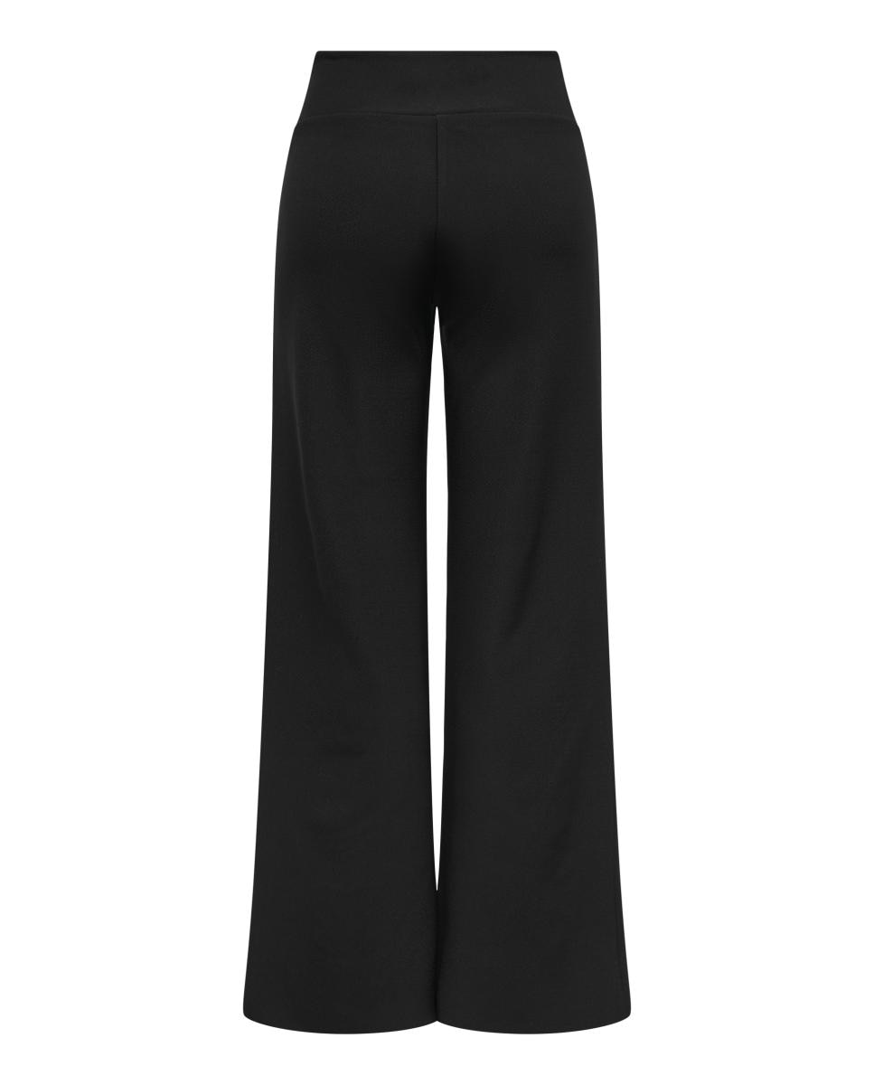 Pantalón de mujer wide leg con cintura elástica - Only - Negro Negro-5