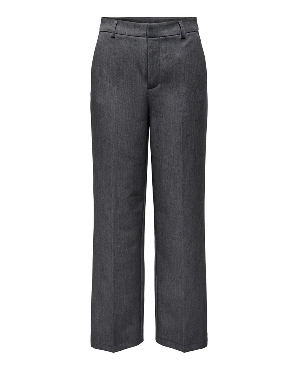 Pantalón de mujer wide leg de cintura alta - Only - Gris oscuro Gris oscuro-4