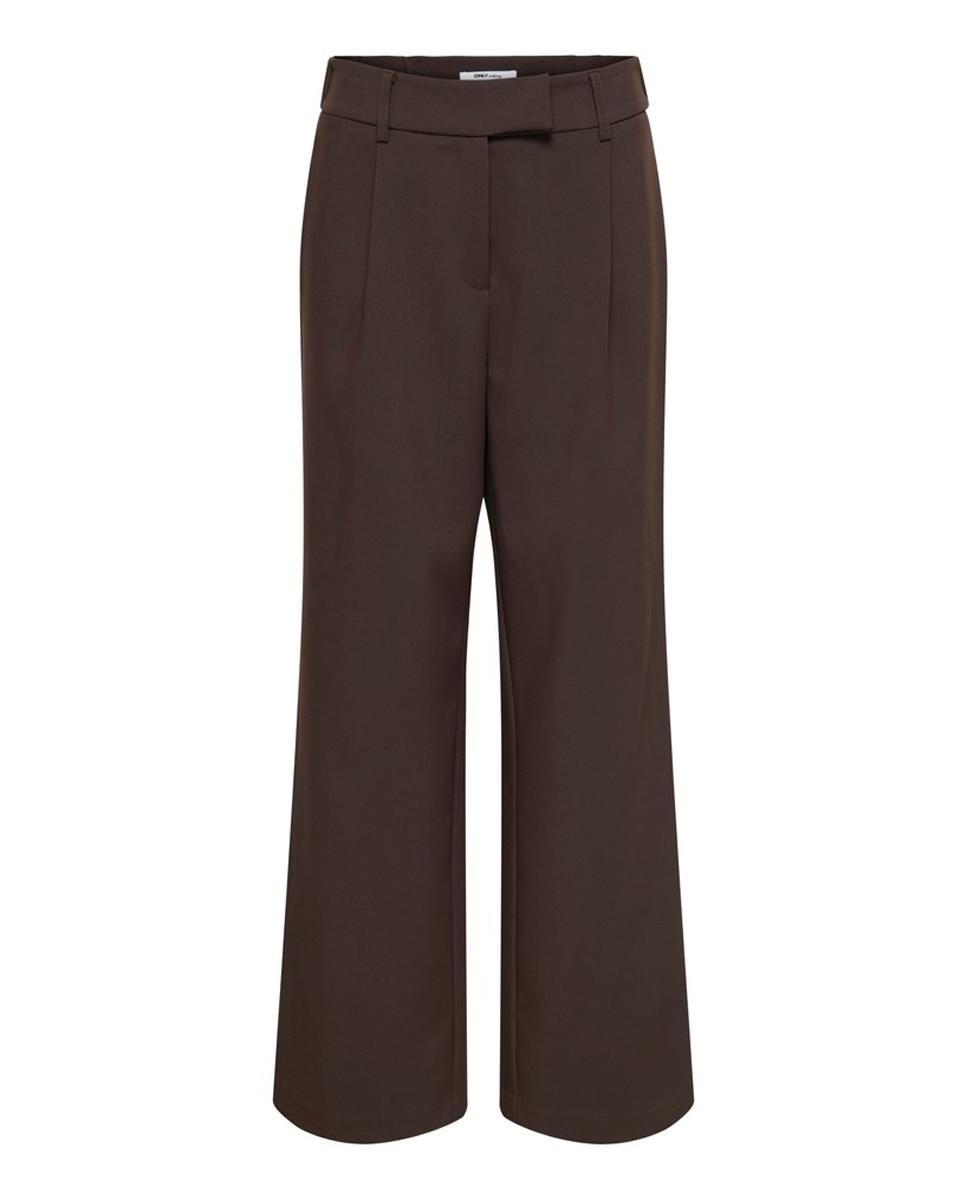 Pantalón de traje de mujer recto de cintura alta - Only - Marrón Marrón-5