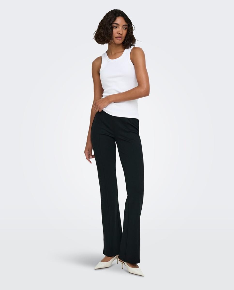 Imagen 0 de Pantalón de mujer campana de cintura media Negro