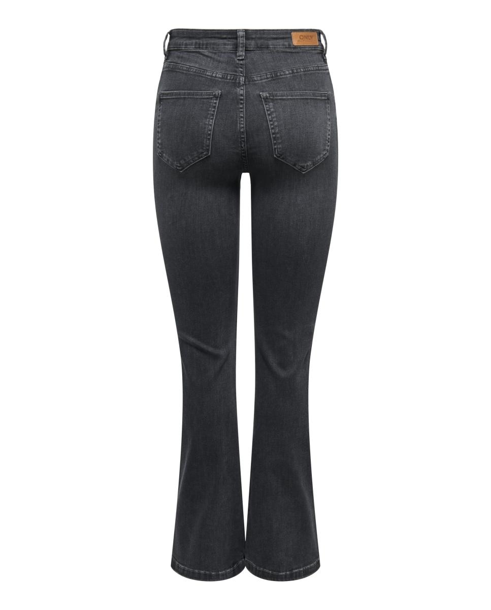 Jeans Straight à Boca de Sino Cinzento-4