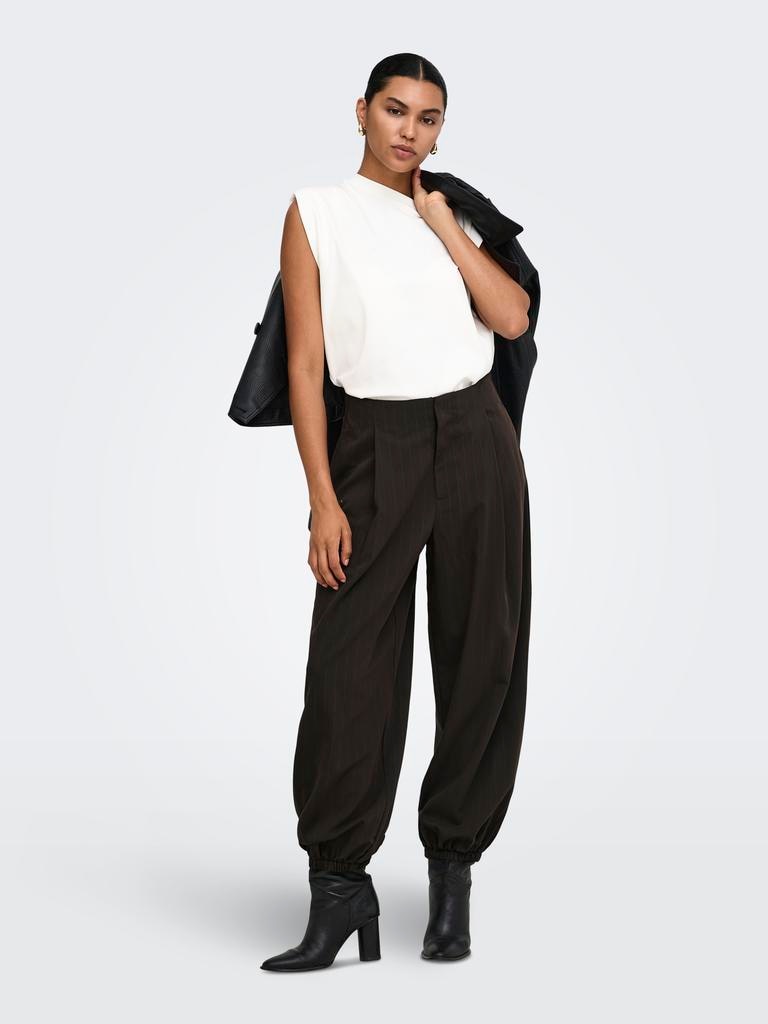Pantalón balloom de mujer - Only - Marrón oscuro Marrón oscuro-1