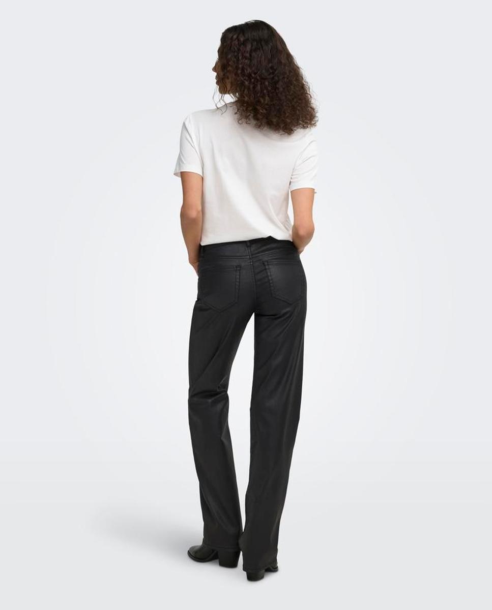 Vaquero denim recto de mujer de tiro medio - Only - Negro Negro-2