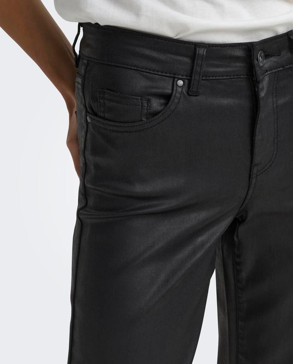 Vaquero denim recto de mujer de tiro medio - Only - Negro Negro-4