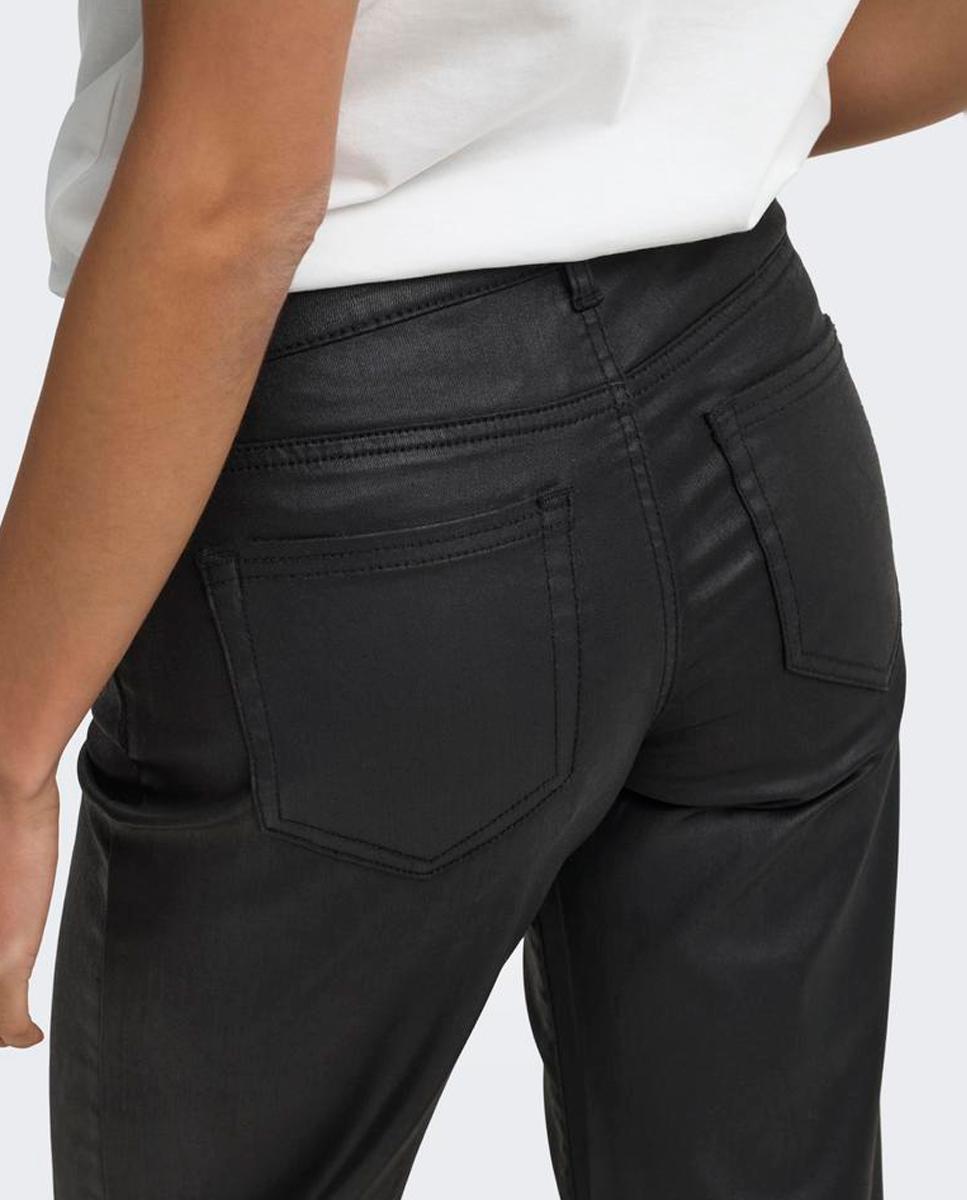 Vaquero denim recto de mujer de tiro medio - Only - Negro Negro-5