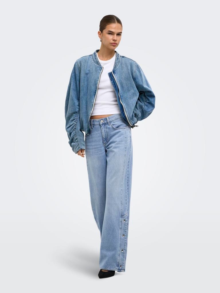 Imagen 0 de Vaquero denim wide leg de mujer de tiro alto Azul claro